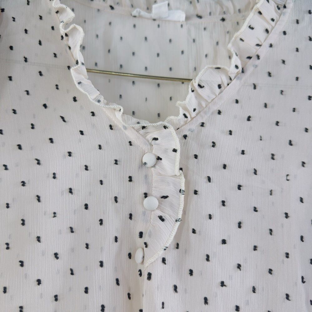 Mine Womens Top Size‎ S  Ruffle Long Sleeve Sheer - Picture 4 of 8